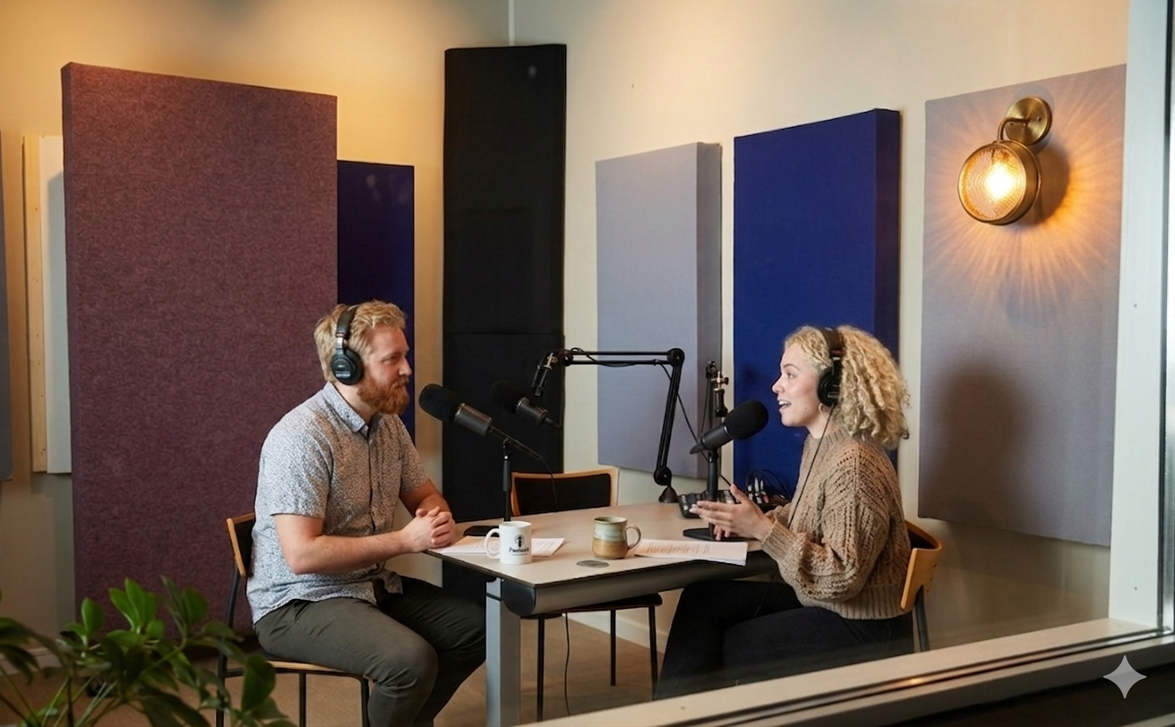 Podcast recording at Mobula Music